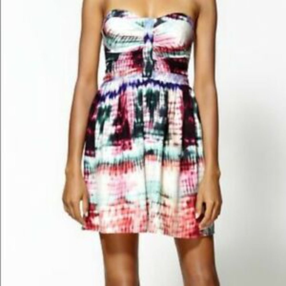 Parker | Strapless Multicolor Tie Dye Mini Dress | Size XS